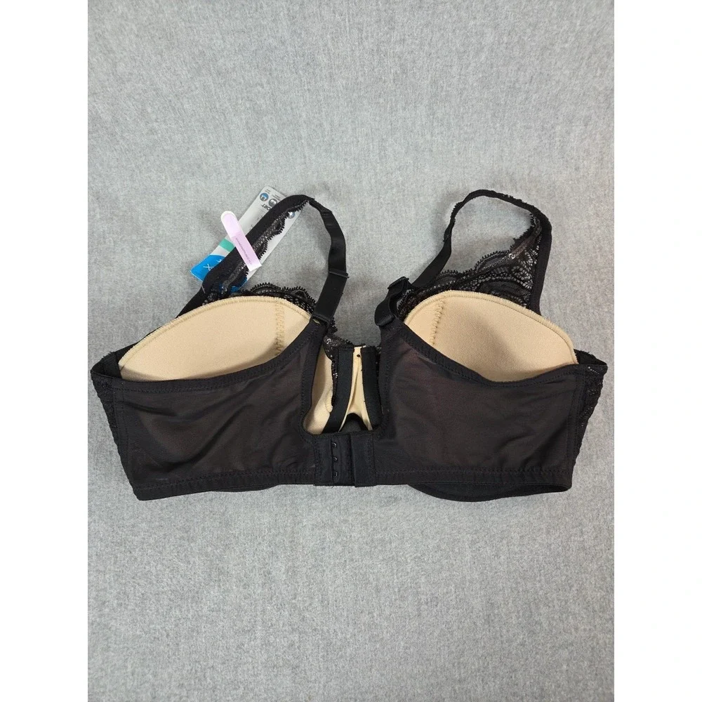 Playtex Love‎ My Curves Bra 38D Black Stretch Lace Cups Sculpted Lift NEW